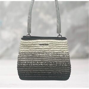 Michael Kors Pratt Medium Bucket Shoulder Bag Black/Gray/White Ombré